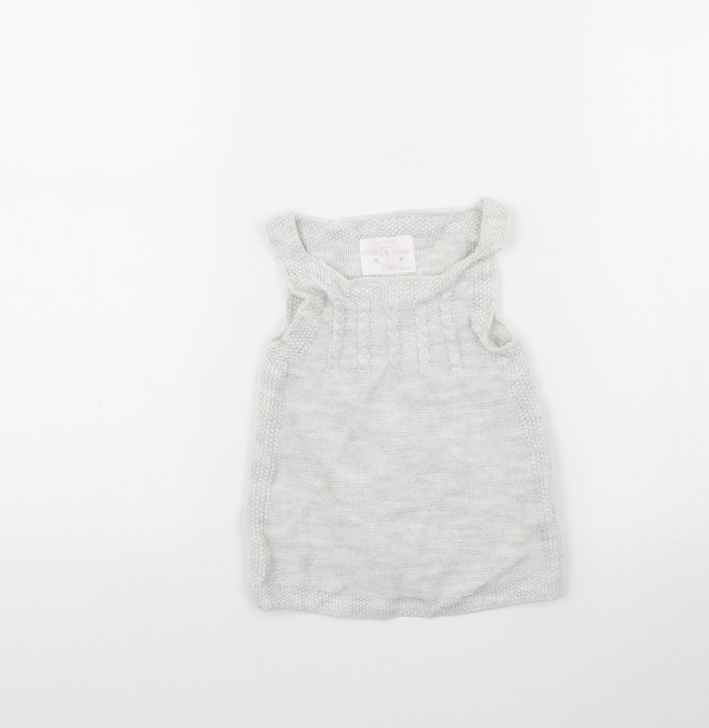 F&F Girls Grey   Jumper Dress  Size 9-12 Months