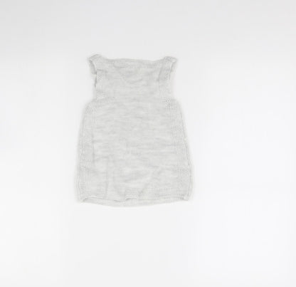 F&F Girls Grey   Jumper Dress  Size 9-12 Months