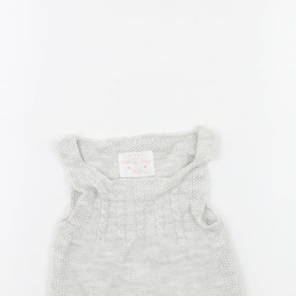F&F Girls Grey   Jumper Dress  Size 9-12 Months