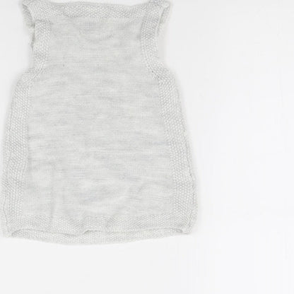 F&F Girls Grey   Jumper Dress  Size 9-12 Months