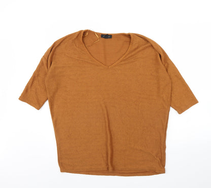 Womens UK Size M New Look Brown Basic Blouse