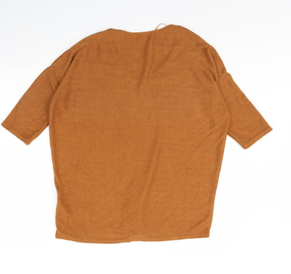 Womens UK Size M New Look Brown Basic Blouse