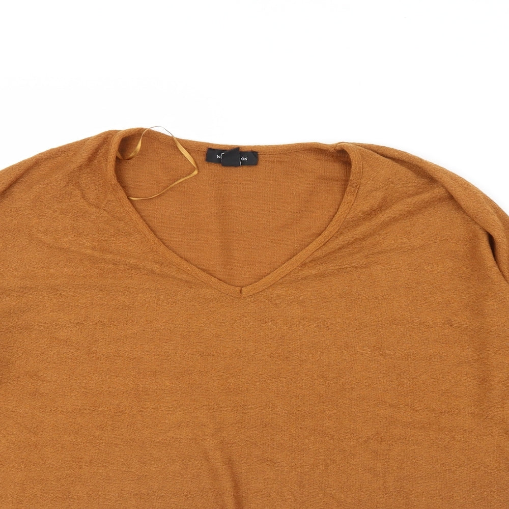 Womens UK Size M New Look Brown Basic Blouse