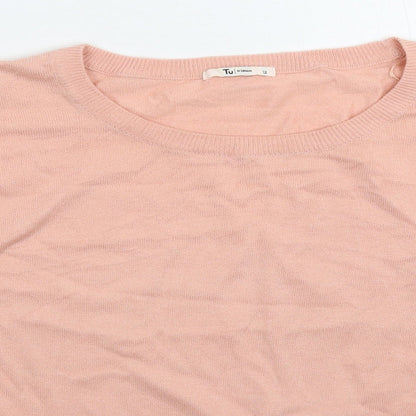 TU Womens Pink  Knit Pullover Jumper Size 12