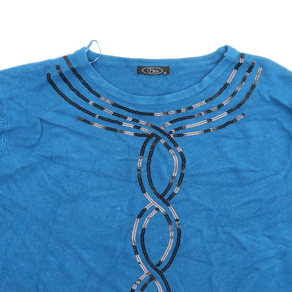 Womens UK Size M BM Blue Pullover Jumper