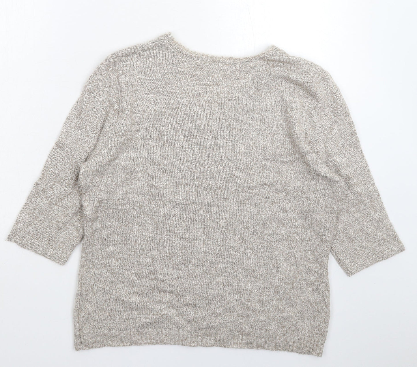 Damart Womens Grey Floral Knit Pullover Jumper Size L