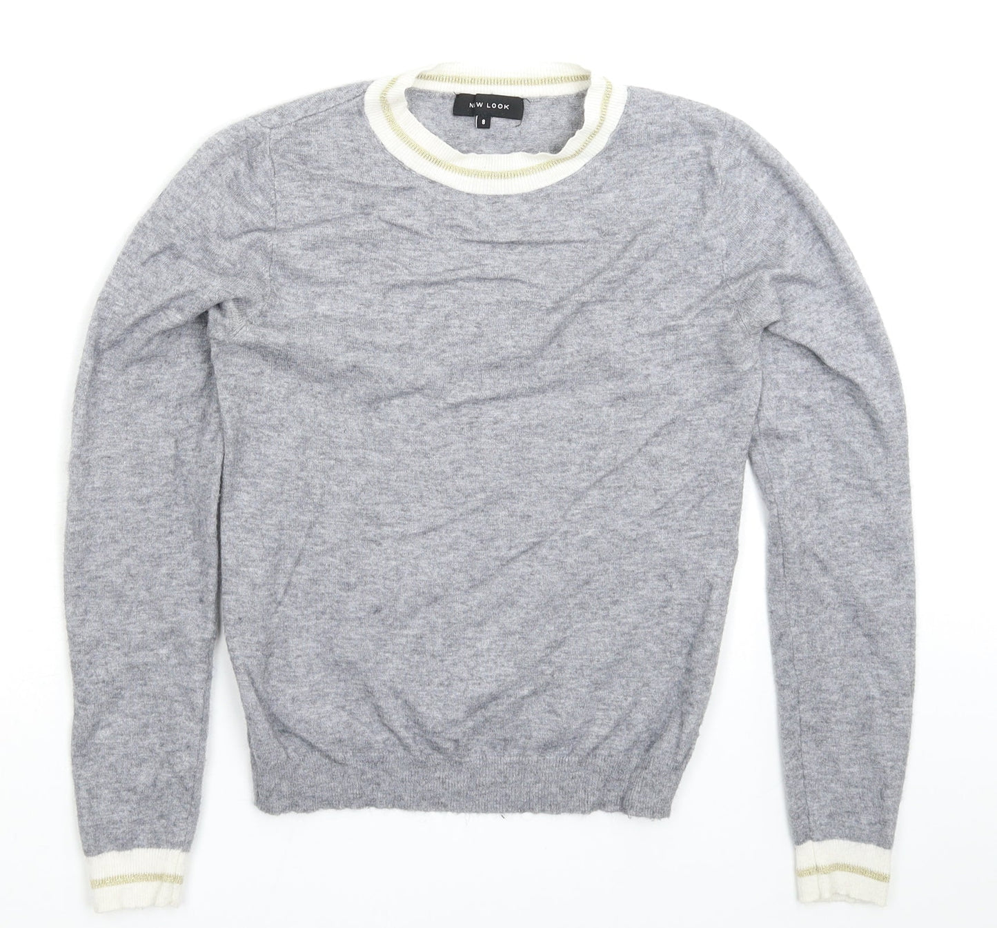 Womens UK Size 8 New Look Grey Pullover Jumper