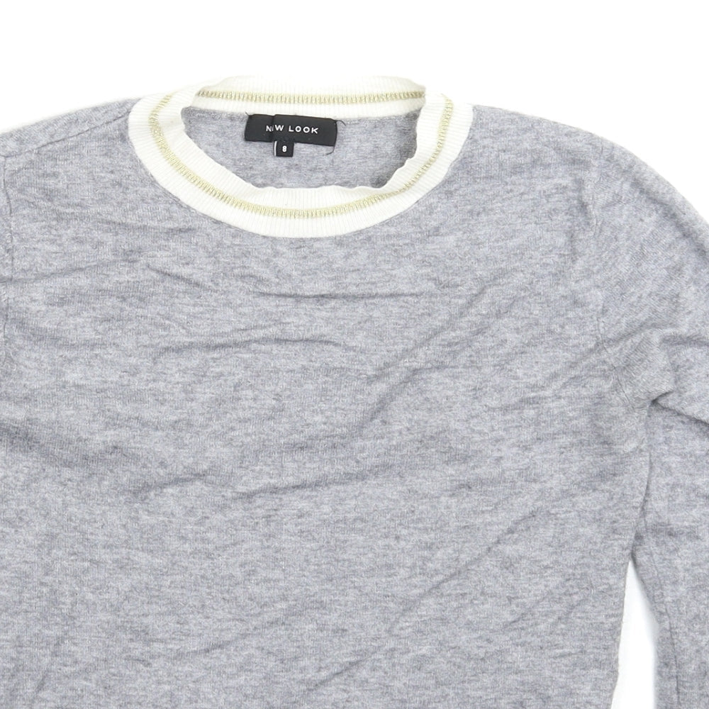 Womens UK Size 8 New Look Grey Pullover Jumper
