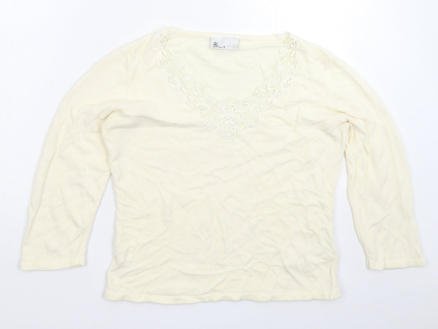 Womens UK Size 12 BHS White Pullover Jumper