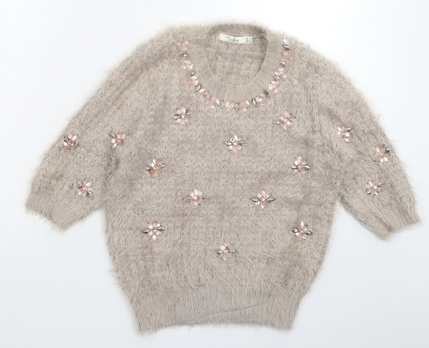 Darling Womens Grey  Knit Pullover Jumper Size 10