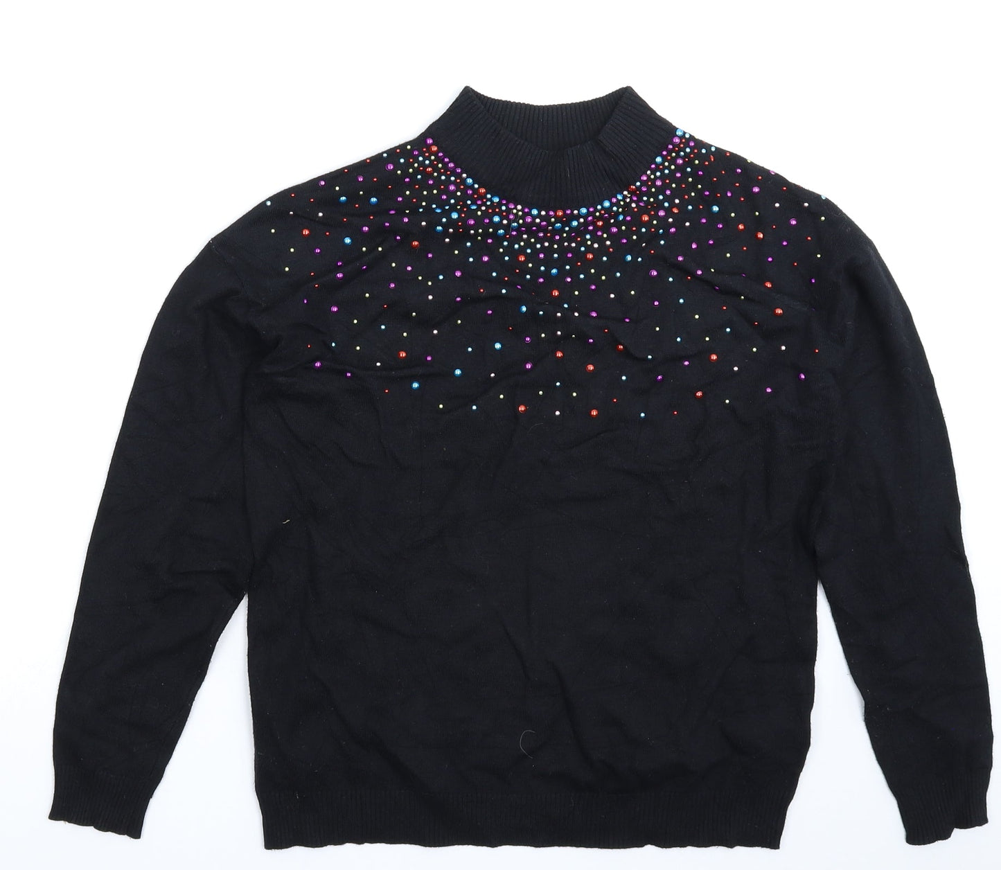 Womens UK Size 10 Peacocks Black Pullover Jumper