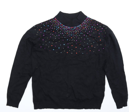 Womens UK Size 10 Peacocks Black Pullover Jumper