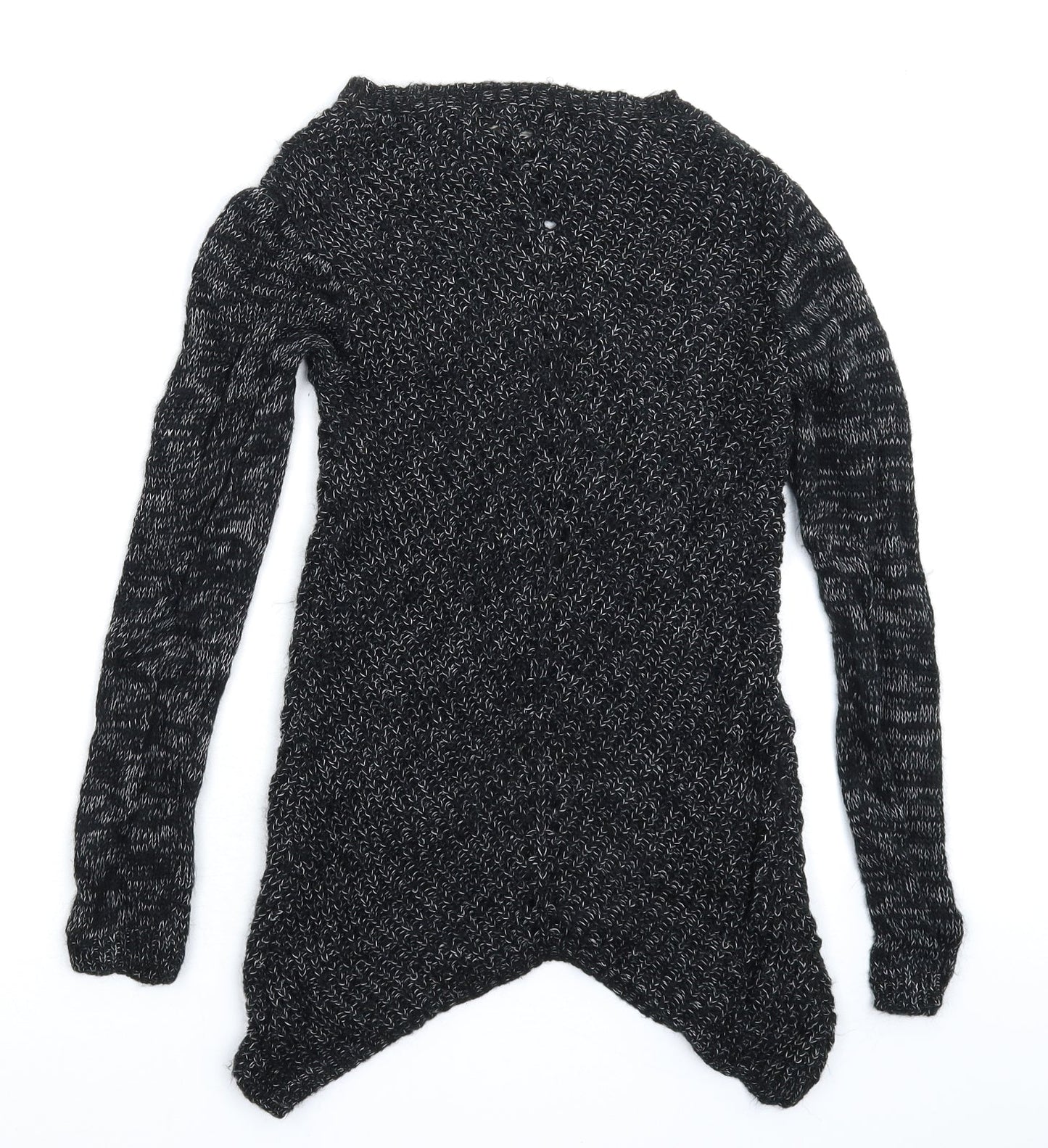 H&M Girls Black  Knit Pullover Jumper Size 9-10 Years