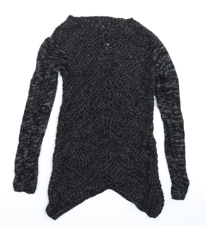 H&M Girls Black  Knit Pullover Jumper Size 9-10 Years