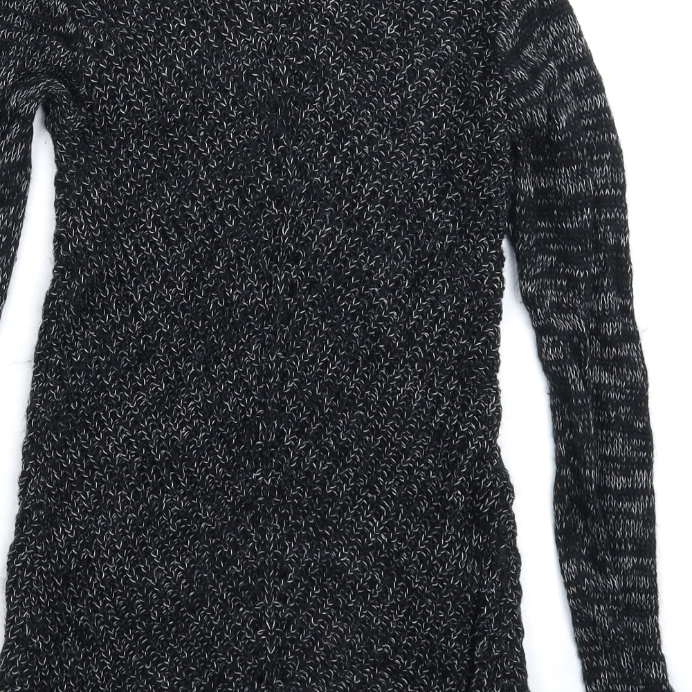 H&M Girls Black  Knit Pullover Jumper Size 9-10 Years