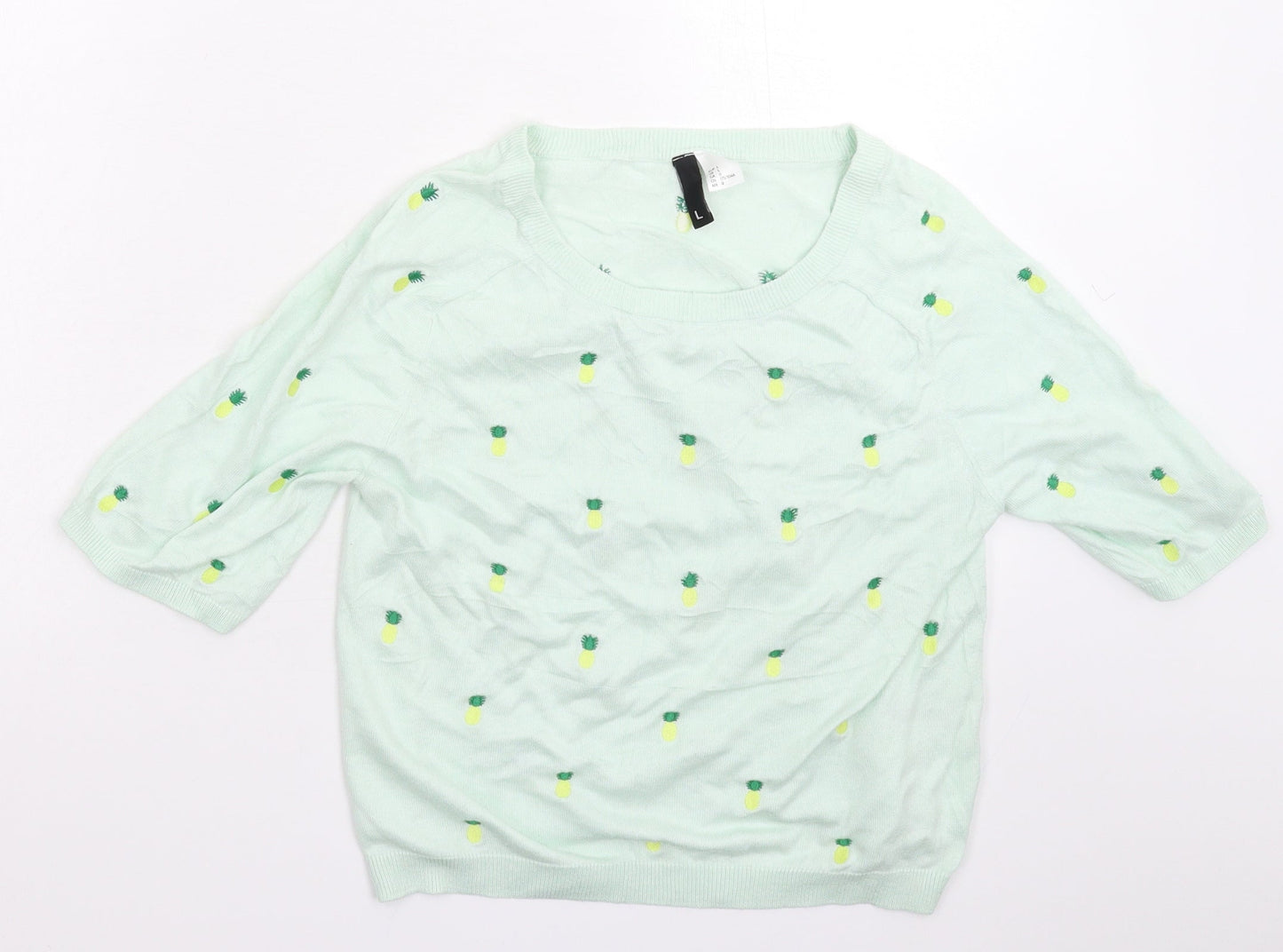 Womens UK Size L Divided Green Pullover Jumper