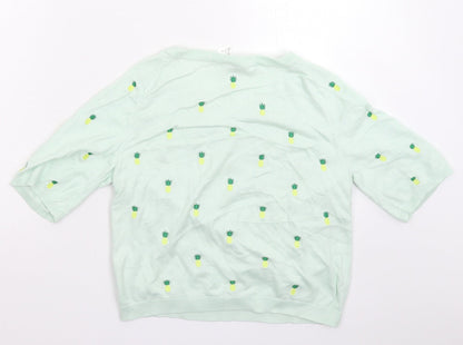 Womens UK Size L Divided Green Pullover Jumper