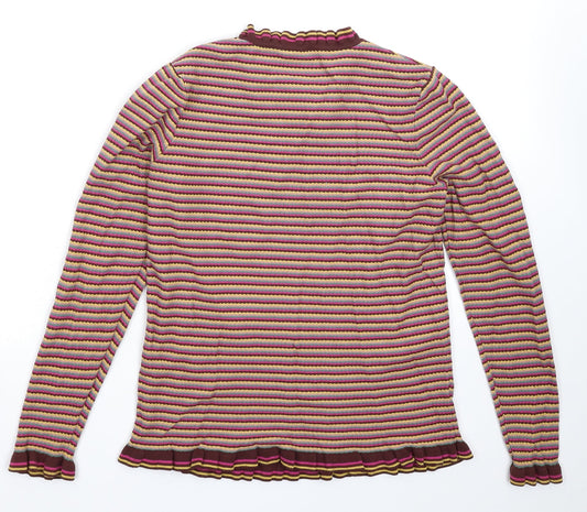 Falmer Womens Multicoloured Striped Knit Pullover Jumper Size 12