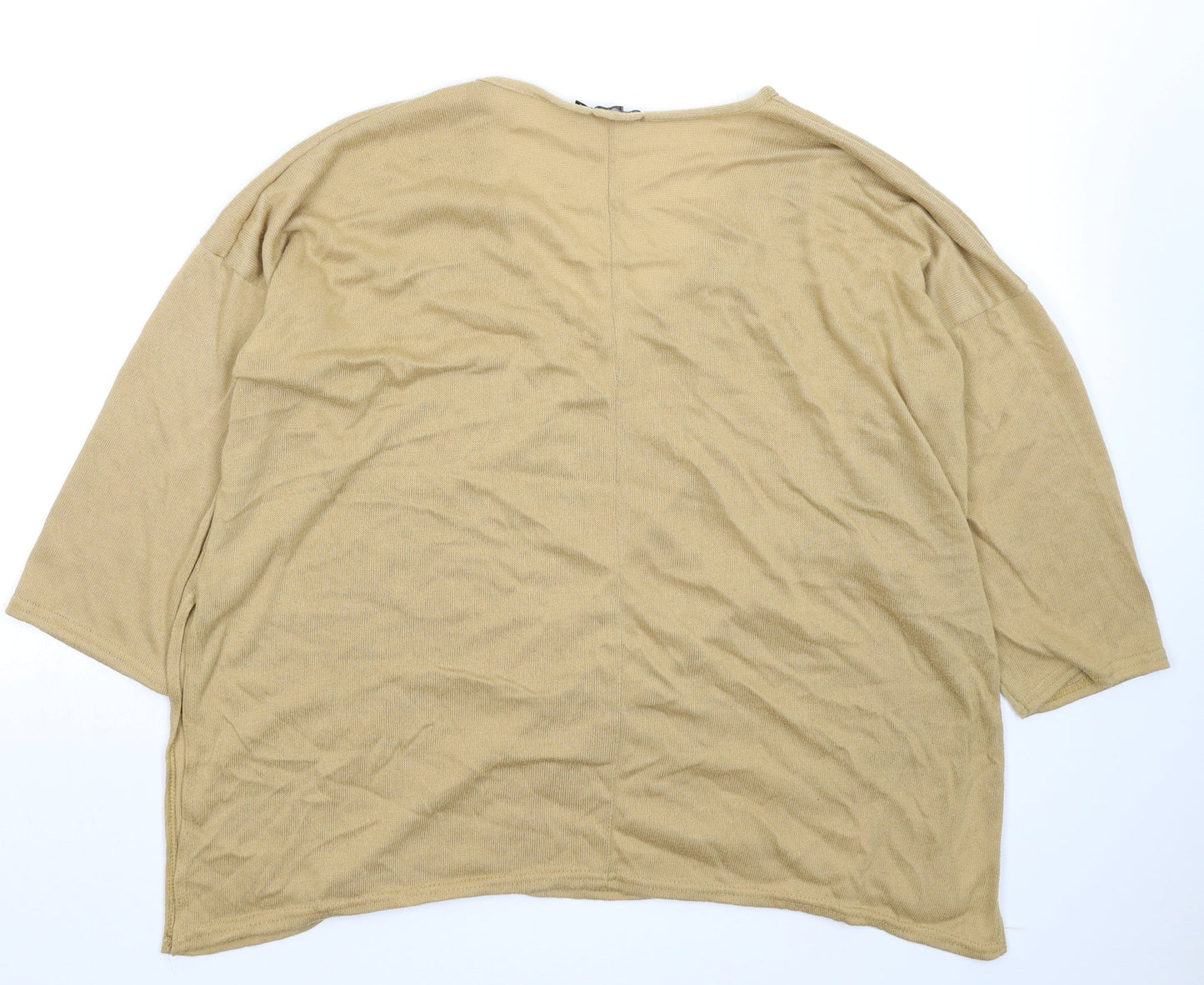 Boohoo Womens Beige  Knit Pullover Jumper Size 16  - Oversized