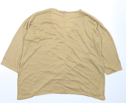 Boohoo Womens Beige  Knit Pullover Jumper Size 16  - Oversized
