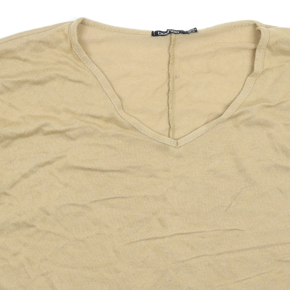 Boohoo Womens Beige  Knit Pullover Jumper Size 16  - Oversized