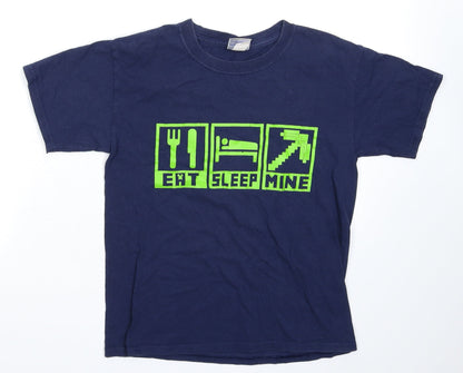 Gildan Boys Blue   Basic T-Shirt Size M