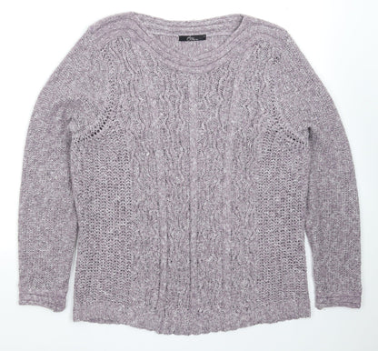 BM Womens Grey  Knit Pullover Jumper Size L