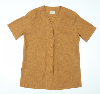 Womens UK Size 16 ELVI Orange Basic Button-Up
