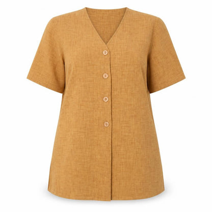 Womens UK Size 16 ELVI Orange Basic Button-Up