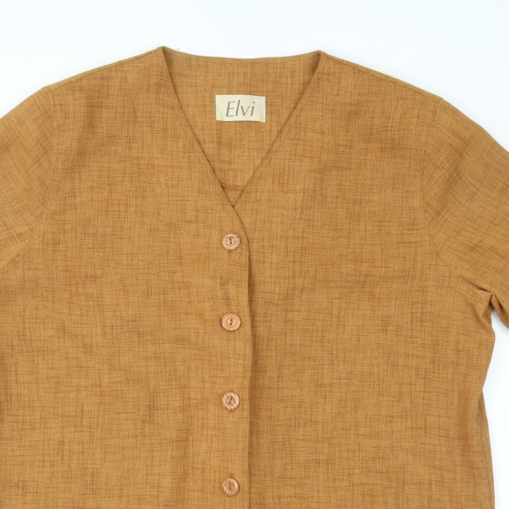 Womens UK Size 16 ELVI Orange Basic Button-Up