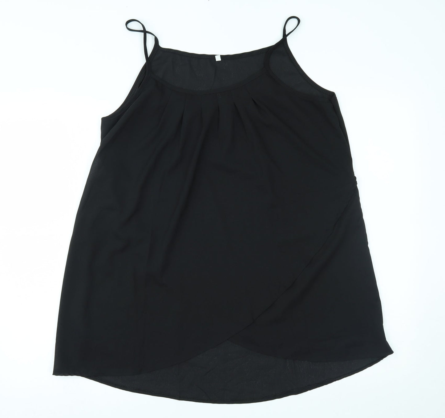Womens UK Size L Preworn Black Basic Tank