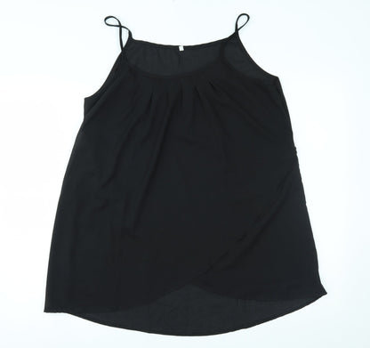 Womens UK Size L Preworn Black Basic Tank