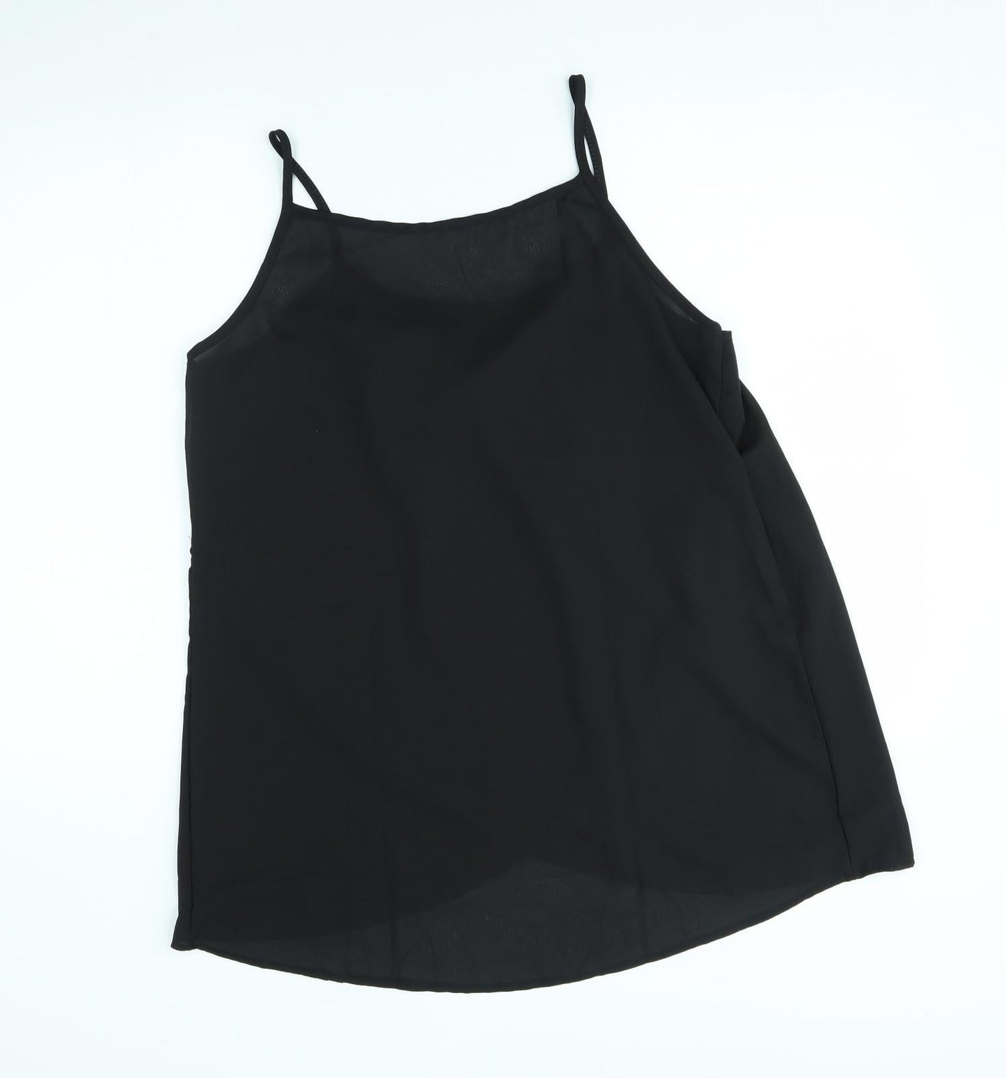 Womens UK Size L Preworn Black Basic Tank