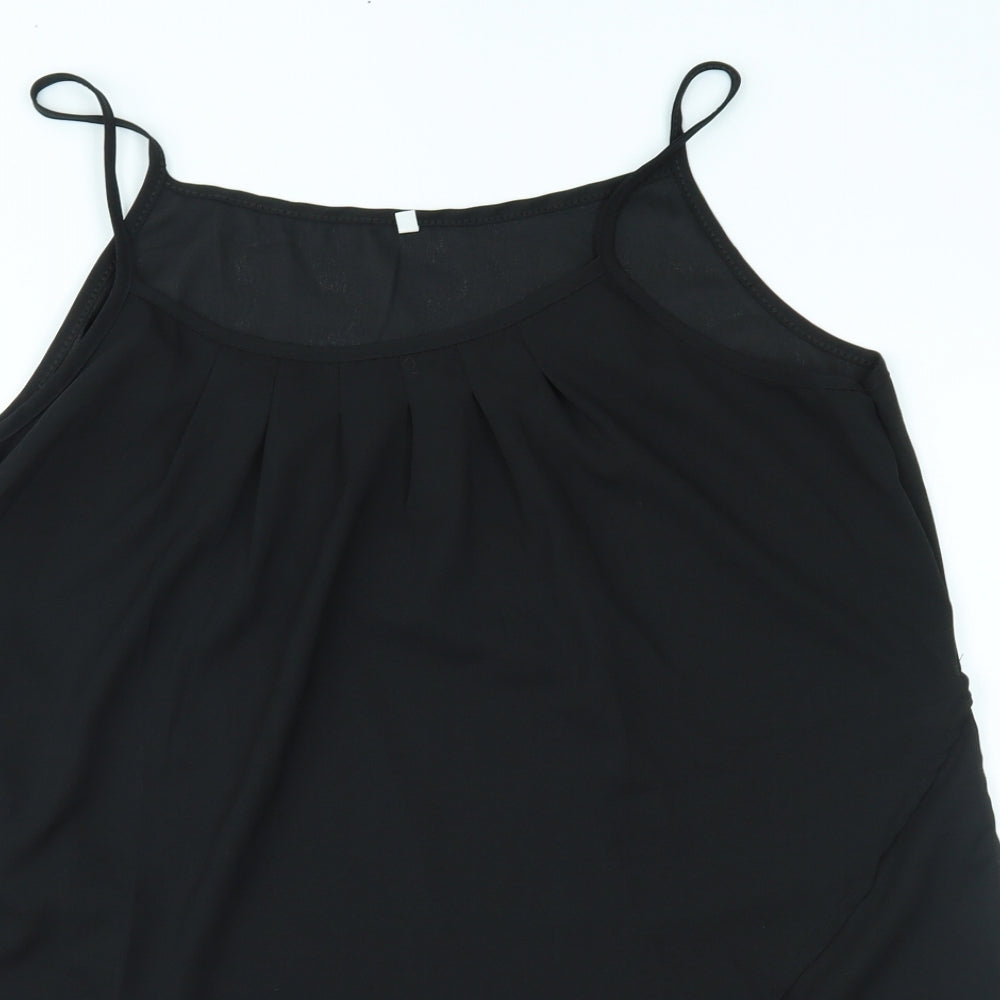 Womens UK Size L Preworn Black Basic Tank
