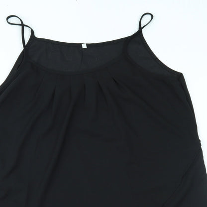 Womens UK Size L Preworn Black Basic Tank