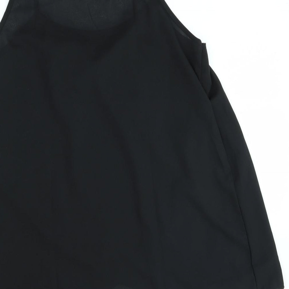 Womens UK Size L Preworn Black Basic Tank