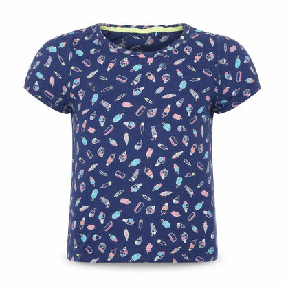 hulabaloo Girls Blue    Pyjama Top Size 9-10 Years  - ice cream