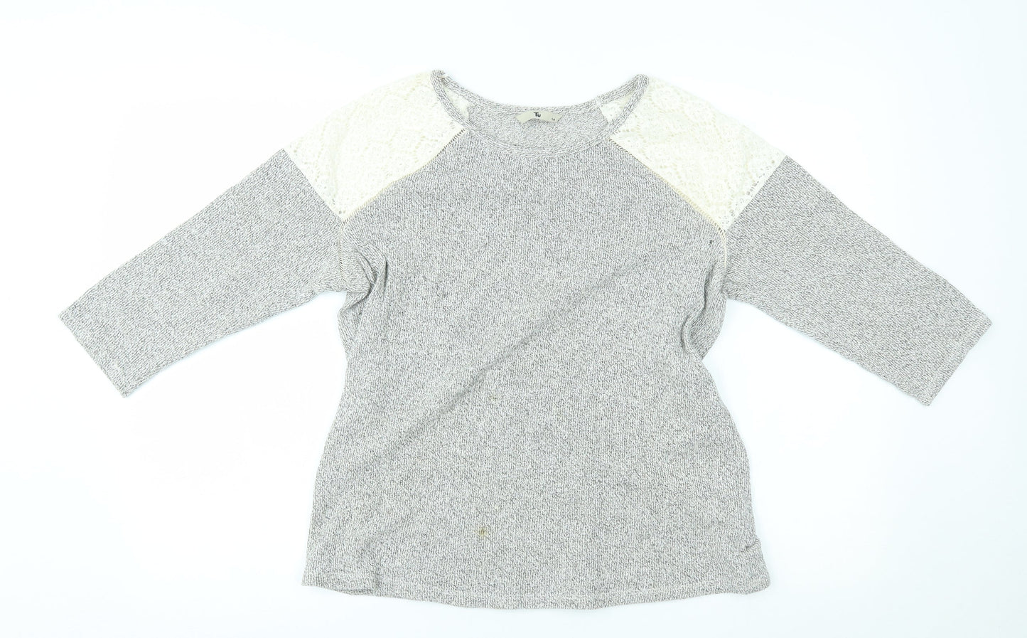 TU Womens Grey   Pullover Jumper Size 14  - lace