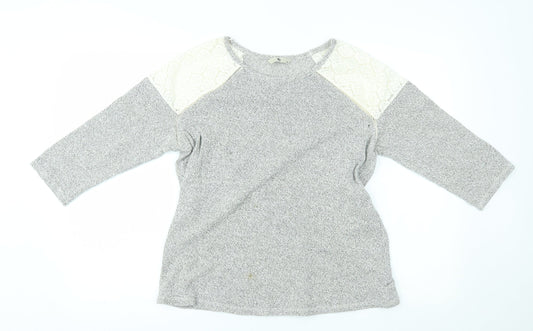 TU Womens Grey   Pullover Jumper Size 14  - lace