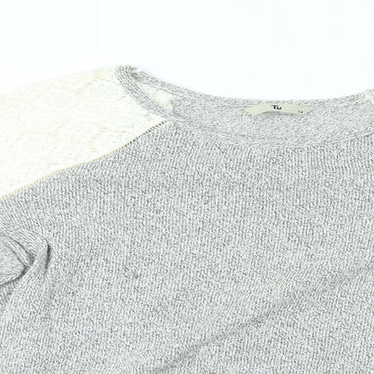 TU Womens Grey   Pullover Jumper Size 14  - lace