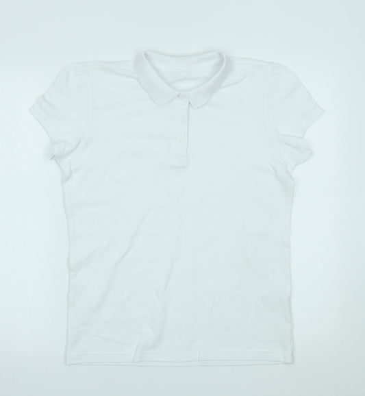 George Girls White   Basic Polo Size 14-15 Years