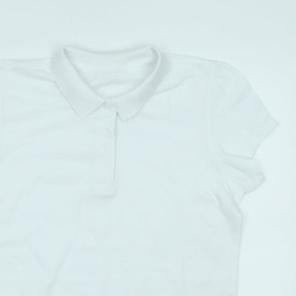George Girls White   Basic Polo Size 14-15 Years