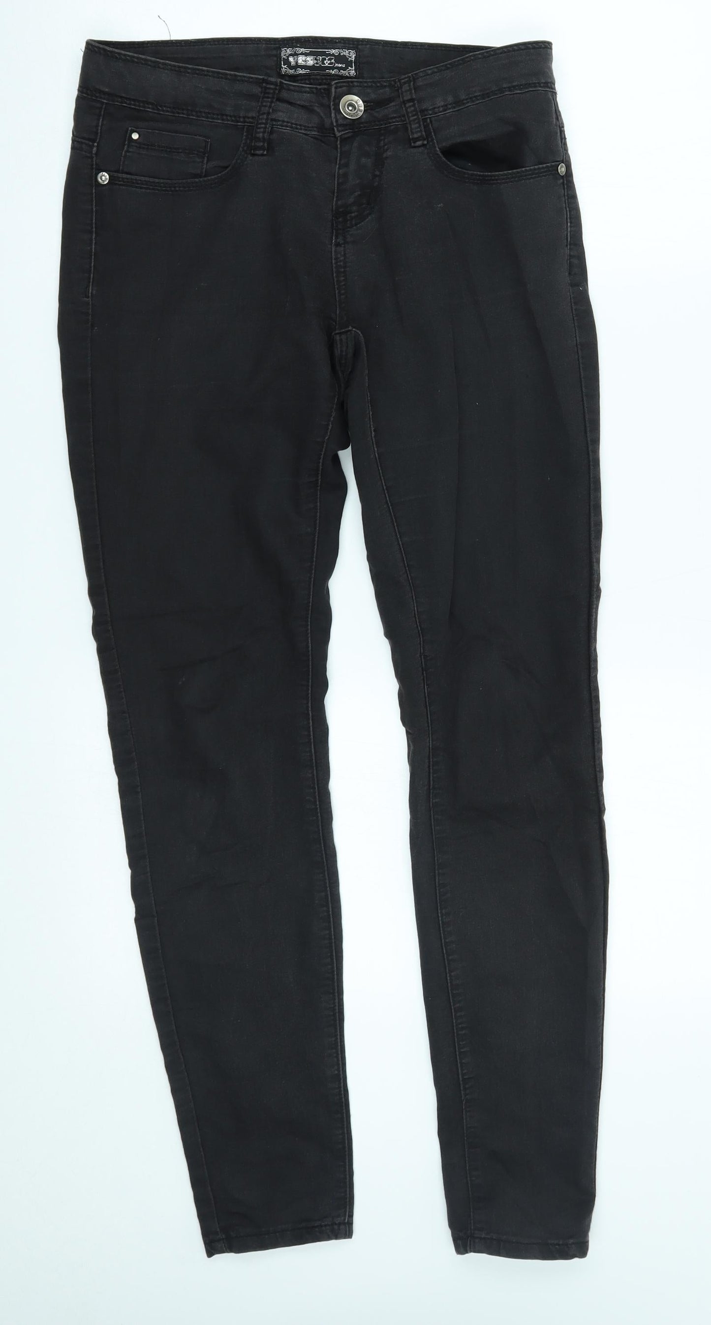 Womens UK Size 8 yesyes Regular Fit Straight Grey Jeans