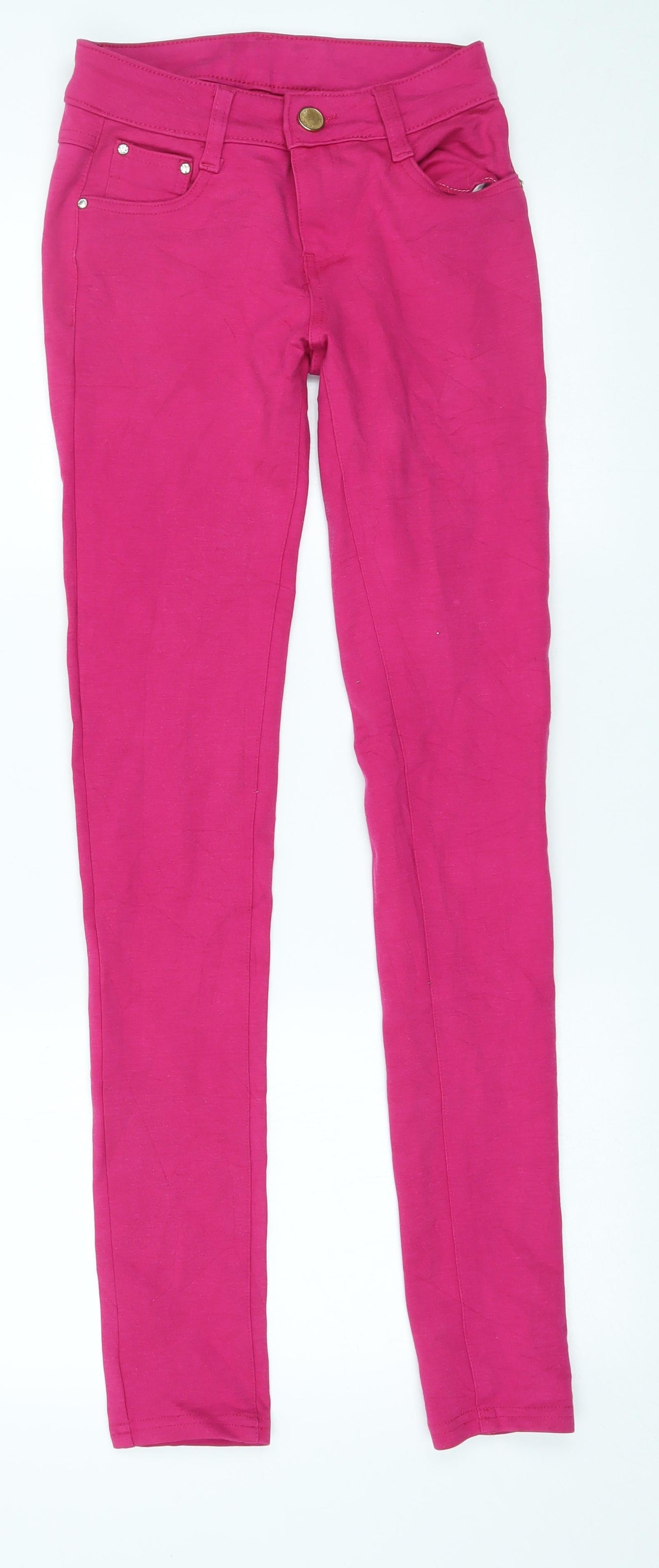 Womens UK Size 24 in Preworn Regular Fit Skinny Pink Jeans