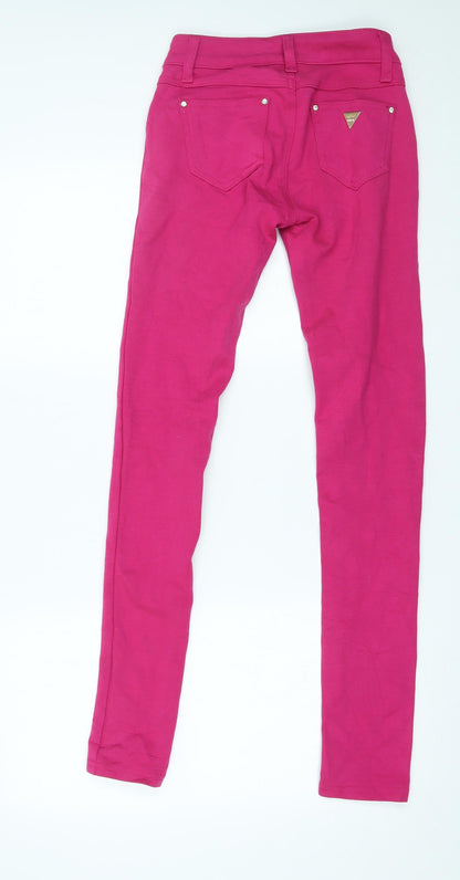 Womens UK Size 24 in Preworn Regular Fit Skinny Pink Jeans