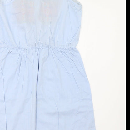 Internacionale Womens Blue Geometric  A-Line  Size 8
