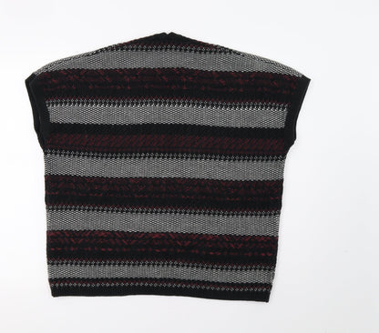 Matalan Girls Black Striped  Cardigan Jumper Size 12 Years