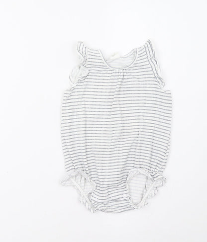 H&M Baby White Striped  Romper One-Piece Size 9-12 Months