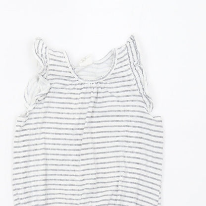 H&M Baby White Striped  Romper One-Piece Size 9-12 Months