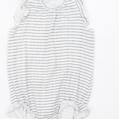 H&M Baby White Striped  Romper One-Piece Size 9-12 Months